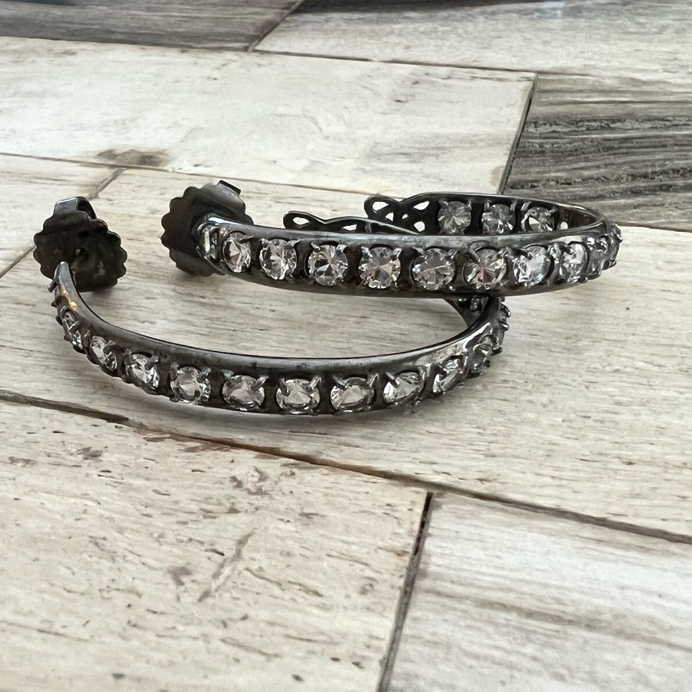 Alberian & Aulde Sterling and White Topaz Hoops - Picture 3 of 6